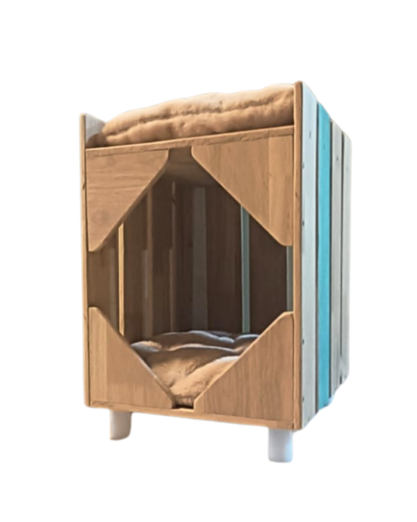 5 Purrly Plywood Hideaway – Fakira Cat Box Side Table (12” x 12" x 14")